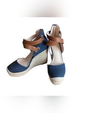 Piepiebuy Navy & Brown Espadrilles SZ 6.5